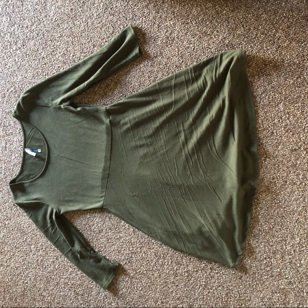 Green skater dress